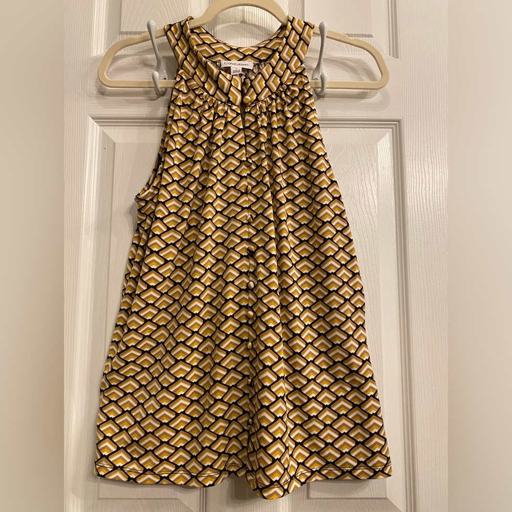 Calvin Klein top size large gold & black print